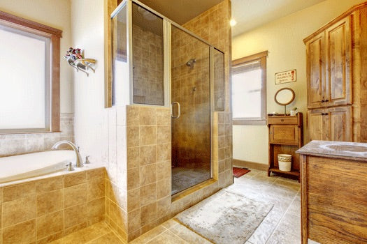 Showers cleaned with natural stone shower cleaner.