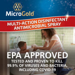 MicroGold Multi-action disinfectant Antimicrobial spray EPA approved promotion