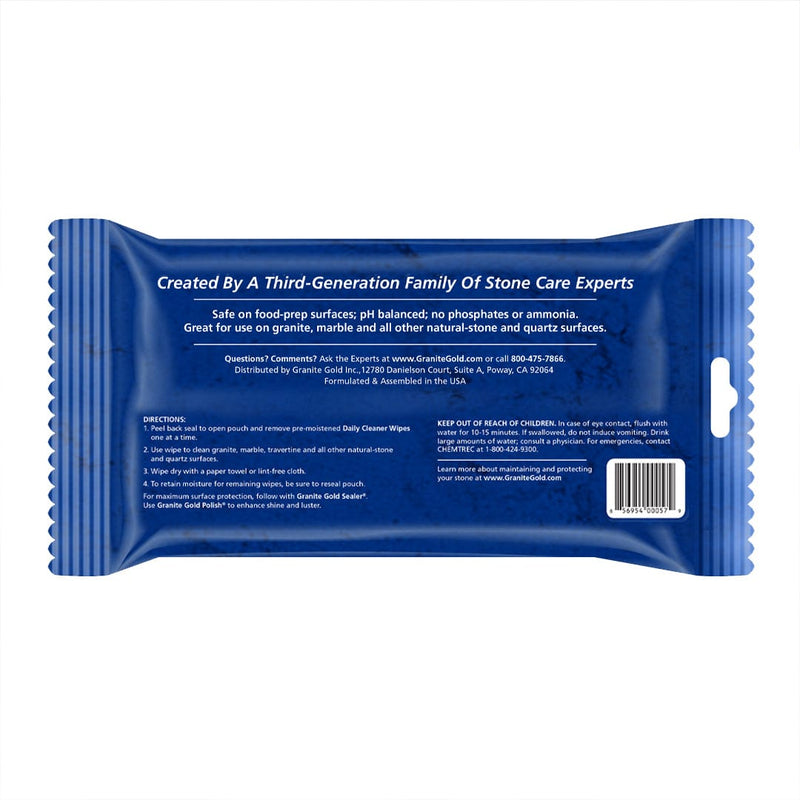 Granite Gold Daily Stone Cleaner wipes for stone