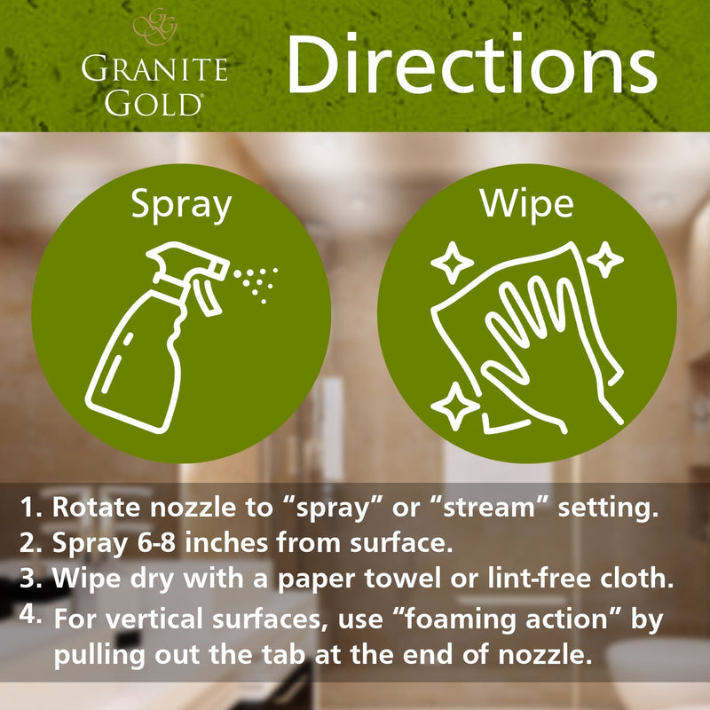 Granite Gold Shower Cleaner directions