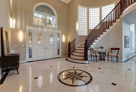 An example of clean marble floors with polish