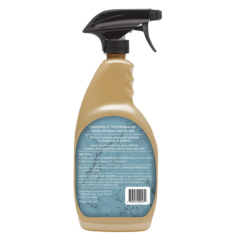 Granite Gold All-Surface Cleaner Spray Bottle back view