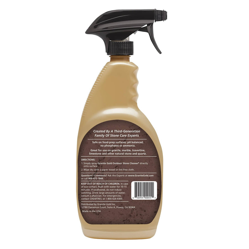 Granite Gold Outdoor Stone Cleaner spray bottle back view