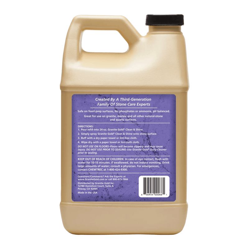 64 oz Granite Gold Clean and Shine refill back