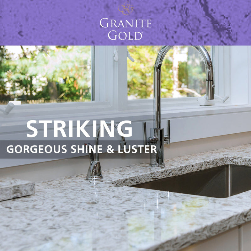  Granite Gold Polish Buffing Microfiber Cloth, Streak-Free Shine  for Granite, Quartz, Marble, Travertine, Natural Stone Countertops, 12x12  Inch, 3-Pack : Health & Household